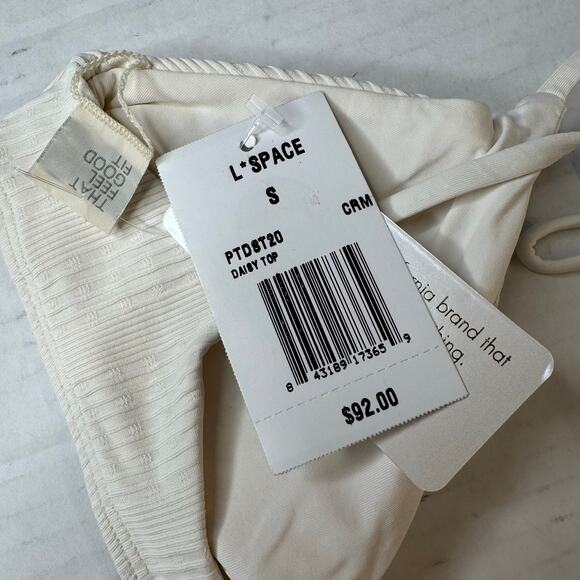L*Space Pointelle Rib Daisy Top in Cream NWT Size Small - Picture 5 of 5